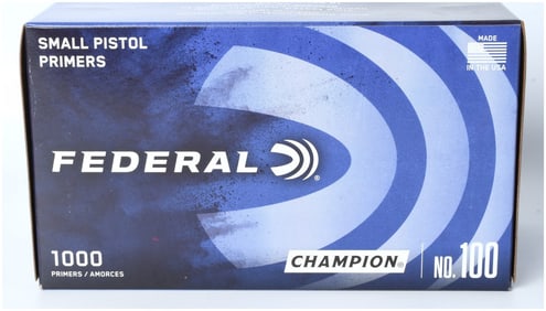 Lot of 1000 Federal Champion Small Pistol Primers No. 100