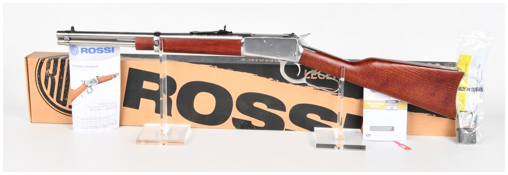 Rossi Model R92 Lever Action Rifle, .357 Magnum / .38 Special (16 BBL), Serial 7CR068243R: This is a Rossi Model R92 lever-action carbine manufactured in Brazil by CBC and imported by Braztech International. The rifle is chambered for both .38 Special and .357 Magnum cartridges. The firearm