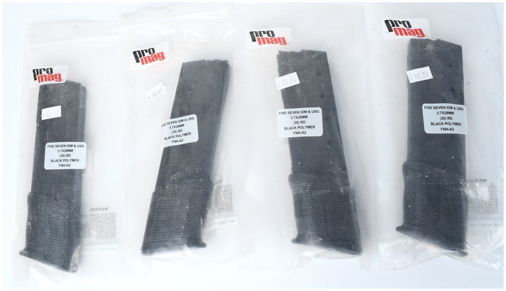 A Collection of Four ProMag 30-Round Black Polymer Magazines for FN Five-seveN 5.7x28mm (1 of 4)