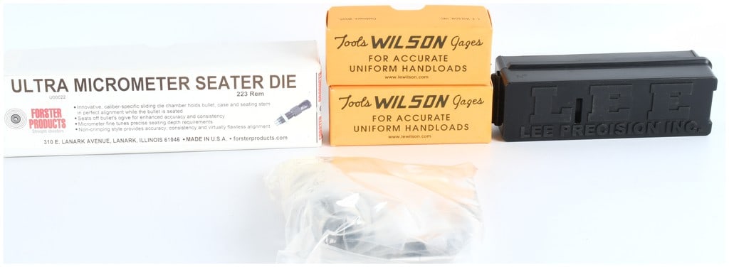 A Collection of .223 Remington Reloading Dies and Gages by Forster, Lee, and L.E. Wilson (1 of 7)