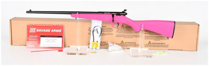 Savage Arms Rascal Left Hand Bolt-Action Rifle, .22 SL & LR, Pink Stock