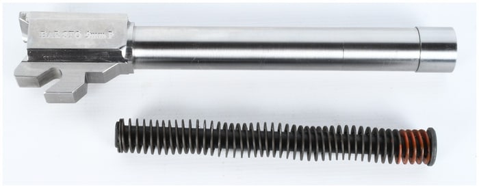 Bar-Sto Match Grade Stainless Pistol Barrel and Recoil Spring Assembly, 9mm P