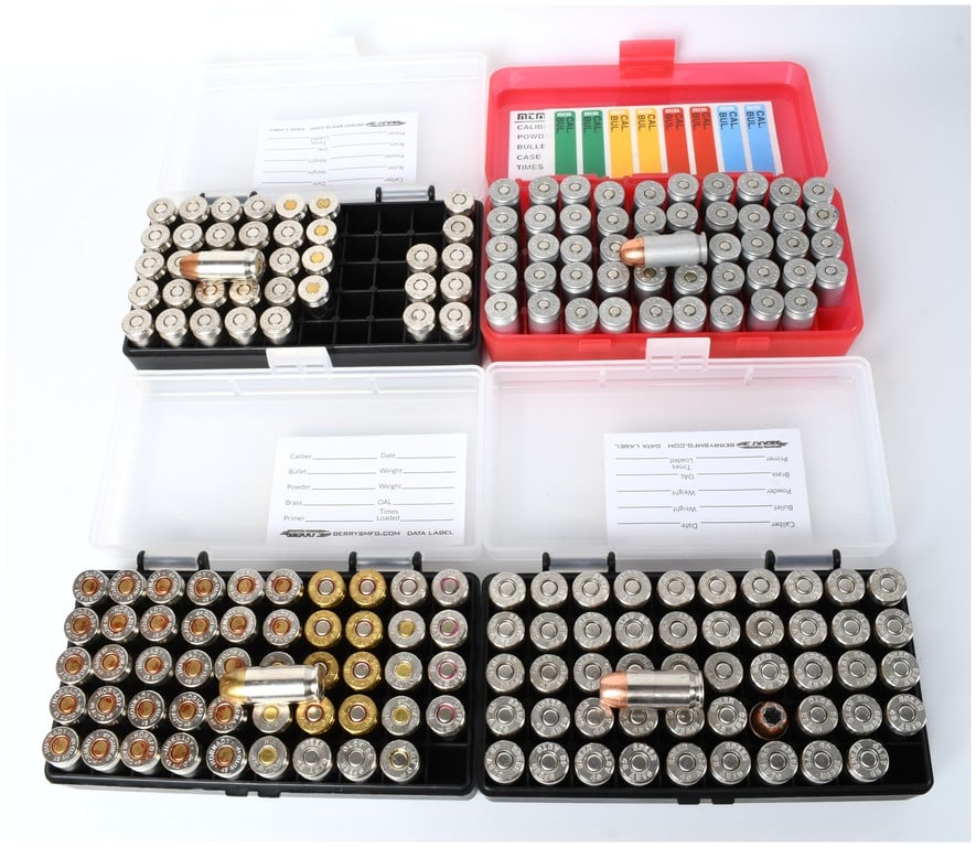 A Lot of 188 Rounds of Mixed .45 ACP/.45 Auto Pistol Ammunition in Reloading Storage Trays (1 of 4)