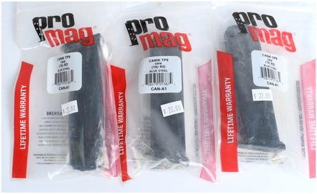 A Trio of ProMag Canik TP9 9MM 18-Round Magazines, Blue Steel