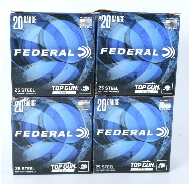 Lot of 100 Rounds Federal Top Gun Steel Shotgun Ammunition 20 Gauge (1 of 3)