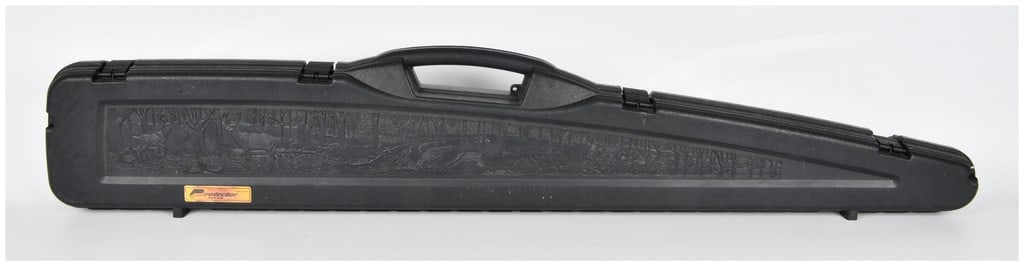 Plano Protector Series Single Rifle Shotgun Hard Case with Wildlife Relief: Plano Protector Series Single Rifle/Shotgun Case constructed from black molded polymer. This hard case is designed for the secure transport and storage of a single long gun. The exterior features a pr