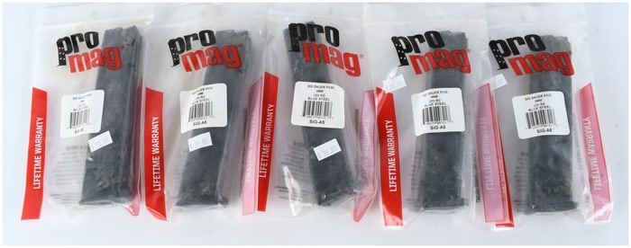 A Lot of Five ProMag SIG Sauer P226 9mm 20-Round Magazines