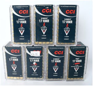 A Lot of 350 Rounds of CCI .17 HMR Rimfire Ammunition (V-MAX, GAMEPOINT, TNT)