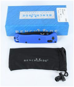 Benchmade 535 Bugout Folding Knife Blue Grivory CPM-S30V Black Blade