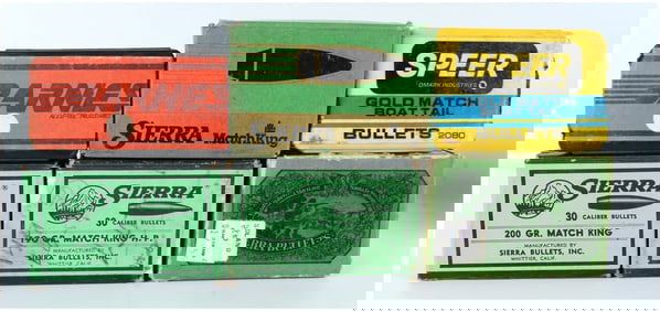 A Lot of 350 .30 Caliber (.308 Diameter) Sierra MatchKing and Speer Gold Match Reloading Projectiles