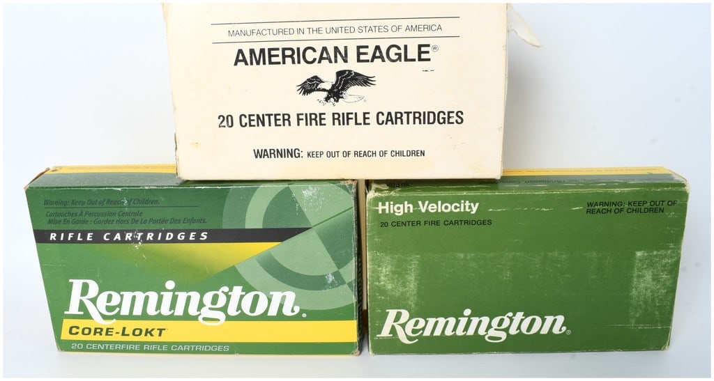 A Lot of 59 Centerfire Rifle Cartridges including .30-06 Springfield and 7mm Remington Magnum (1 of 5)