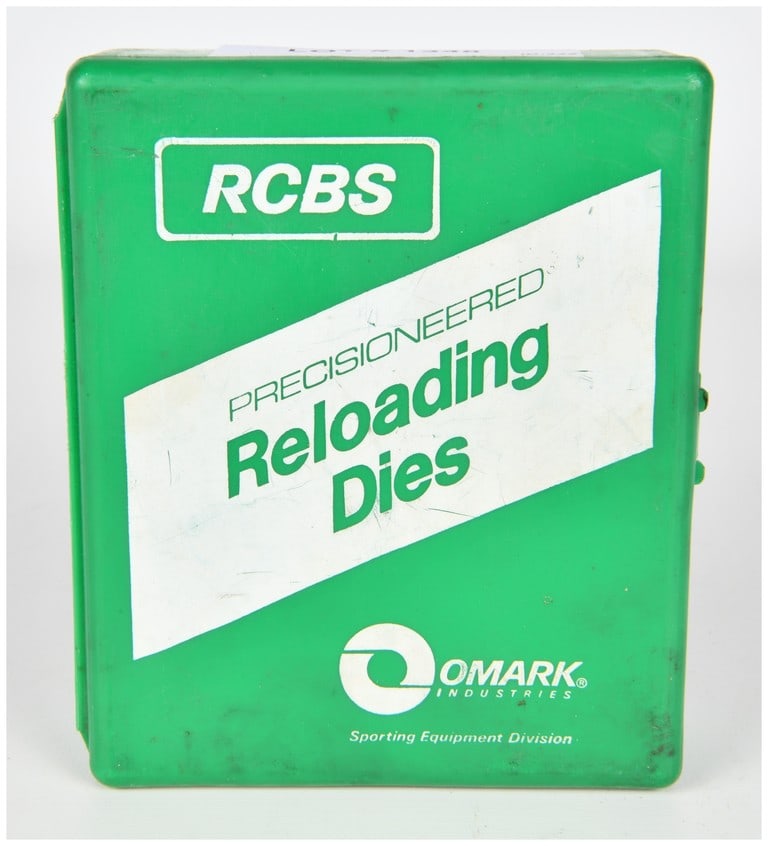 RCBS Omark Industries Full Length Die Set 30-06 Springfield Reloading Dies Part 14801: This is a set of RCBS Full Length (FL) reloading dies manufactured during the Omark Industries era. The set is specifically calibrated for the .30-06 Springfield cartridge. The original green plastic 