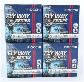 Lot of 100 Fiocchi Fly Way Series Field Dynamics 12 Gauge 3 Inch Steel Shot Shells