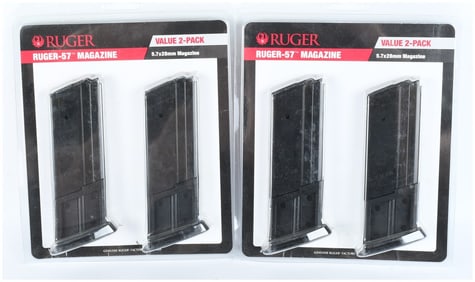 Ruger Factory Ruger-57 5.7x28mm Magazine Value 2-Packs Lot of Four Magazines