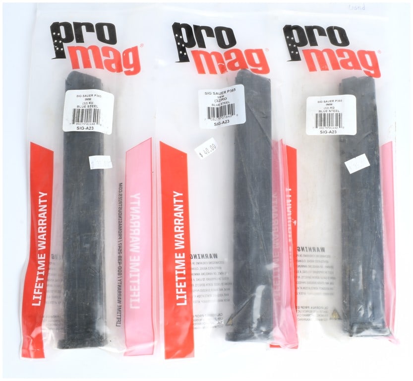 A Trio of Pro Mag 32-Round Blue Steel Magazines for SIG SAUER P365 9MM (1 of 4)