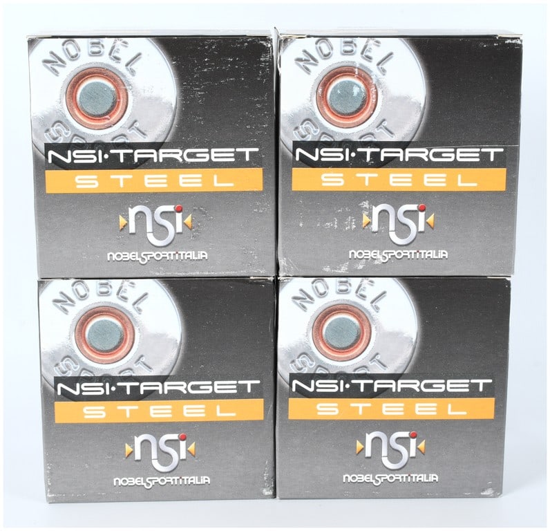 A Lot of 100 Rounds Nobel Sport Italia NSI Target Steel 20 Gauge 2 3/4 inch Shotshell Ammunition (1 of 3)