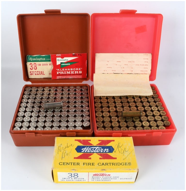 A Collection of 227 Loaded Cartridges and Reloading Components, including .38 Special and .38 S&W (1 of 4)