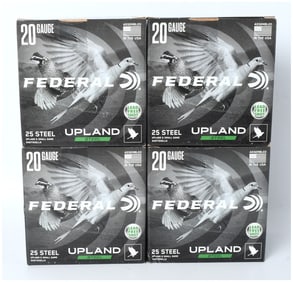 Lot of 100 Rounds Federal Upland Steel Shotshell Ammunition 20 Gauge 2 3/4 Inch 7 1/2 Shot