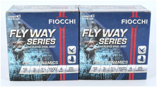 Fiocchi Fly Way Series Field Dynamics Ammunition, 12 GA, 3 IN, #4 Steel Shot (Lot of 50)