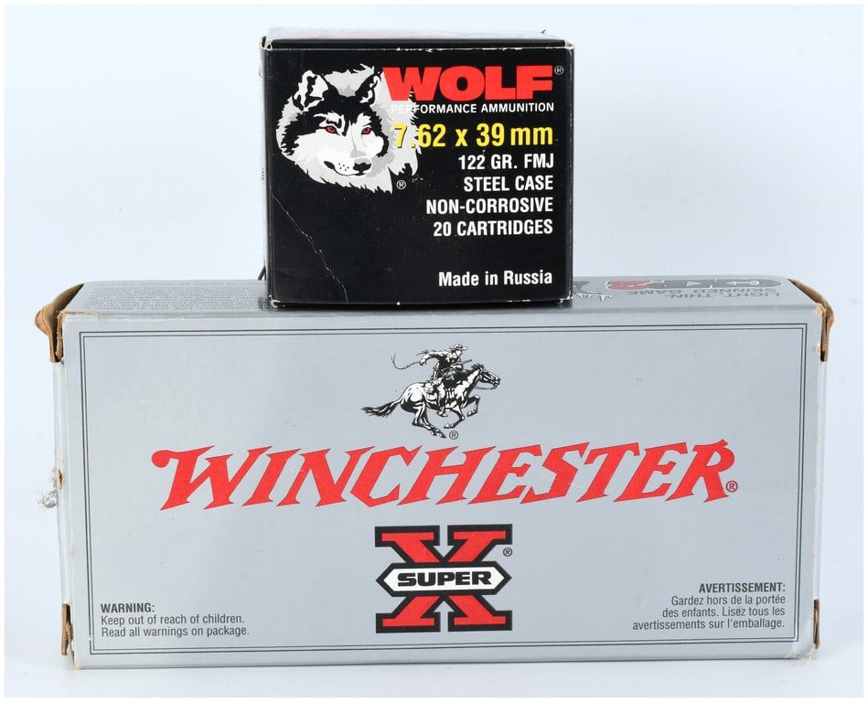 A Lot of 40 Rounds of 7.62 x 39mm Ammunition by Wolf and Winchester (1 of 4)