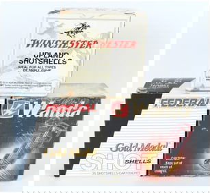 A Lot of 75 Vintage Shotshell Ammunition including Winchester Upland, Federal Gold Medal, and Wanda