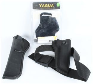 A Trio of Firearm Holsters by Tagua Gunleather, Uncle Mike's, and Bianchi