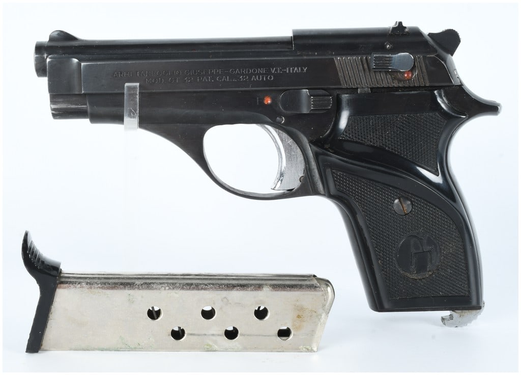 Armi Tanfoglio Giuseppe Mod. GT 32 Semi-Automatic Pistol, Caliber .32 AUTO, SN C60969: A semi-automatic pistol manufactured by Armi Tanfoglio Giuseppe in Gardone V.T., Italy. This example is the Model GT 32, chambered in PAT. CAL. .32 AUTO (.32 ACP). The pistol features a fixed barrel, 