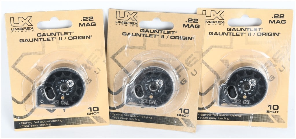 Three Umarex Gauntlet II / Origin .22 Caliber 10-Shot Airgun Magazines Item 2252611 (1 of 3)