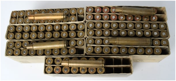 A Lot of 134 .30-06 Springfield Ackley Improved Empty Brass Casings and Ammunition