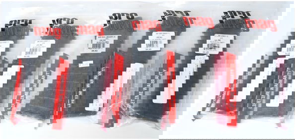 A Group of Five ProMag AK-223 WASR-3 / AK-A5 30-Round .223 Caliber Black Polymer Magazines