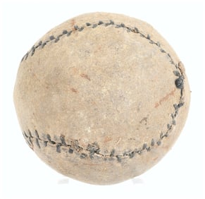 Antique Hand-Stitched Folk Art Baseball or Softball