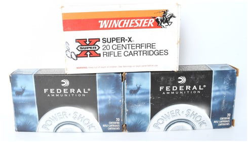 Lot of 60 Rounds of 30-06 Springfield Centerfire Ammunition by Winchester and Federal