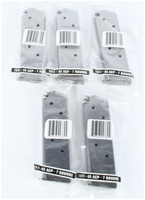 A Collection of 5 1911 Pistol Detachable Box Magazines .45 ACP 7 Round Capacity