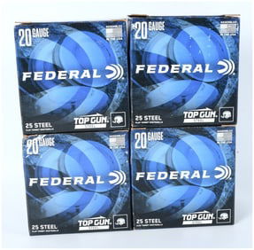 Lot of 100 Federal Top Gun Steel Clay Target Shotshells 20 Gauge 2 3/4 inch #7 Shot