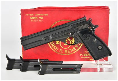 Beretta Model 76 Semi-Automatic Target Pistol with Case and 3 Magazines, circa 1971
