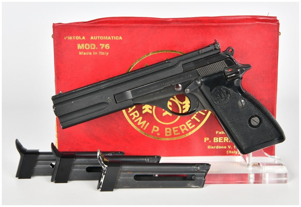 Beretta Model 76 Semi-Automatic Target Pistol with Case and 3 Magazines, circa 1971 (1 of 16)