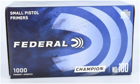 1000 Federal Champion No. 100 Small Pistol Primers