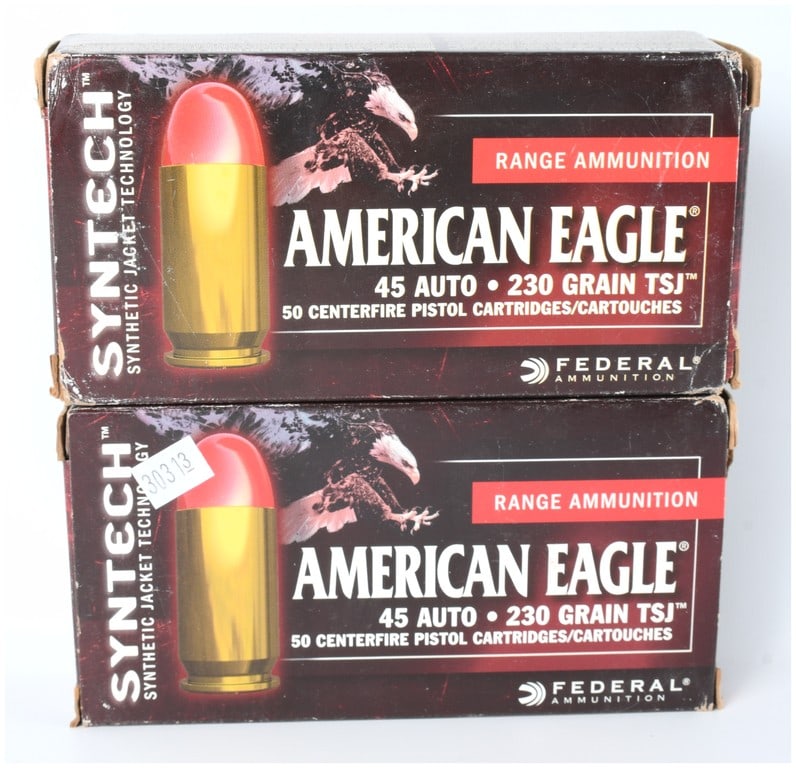 Federal American Eagle .45 AUTO 230 Grain Syntech Ammunition, 100 Rounds (1 of 3)