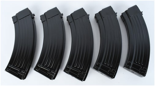 Five Global Ordnance 7.62x39mm AK-47 30-Round Steel Magazines