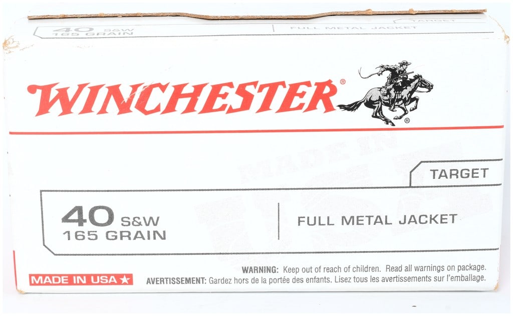 Winchester WIN PACK .40 S&W 165 Grain FMJ 100 Round Ammunition Box Modern Era (1 of 2)
