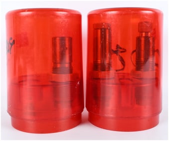 Lee Precision Reloading Die Sets Two Red Cylindrical Kits Used Condition