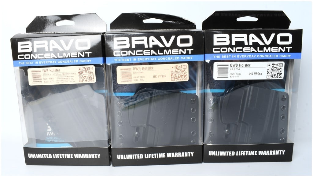 Bravo Concealment Polymer Handgun Holster Lot, IWB and OWB Models, c. 2018-2023 (1 of 5)