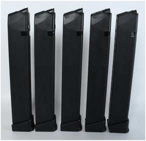 Five Glock 33-Round 9mm Luger Magazines