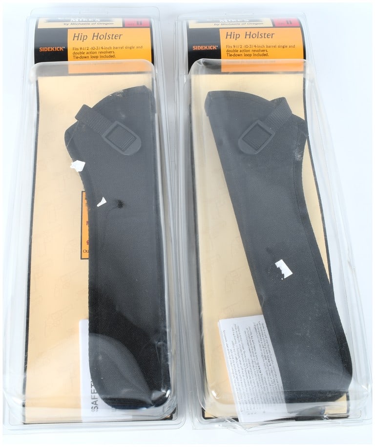 UNCLE MIKE'S Sidekick Size 11 Hip Holsters Matched Pair for Long Barrel Revolvers, New Old Stock (1 of 5)