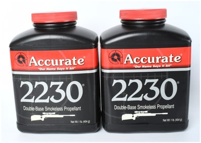 Accurate 2230 Double-Base Smokeless Rifle Propellant Lot (2 lbs total) Circa 2009