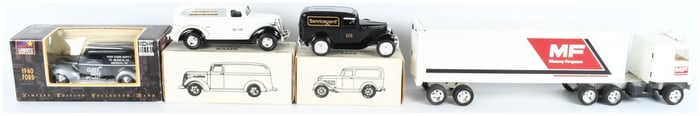 A Collection of Ertl and Liberty Classics Die-Cast Model Vehicle Banks and a Massey Ferguson