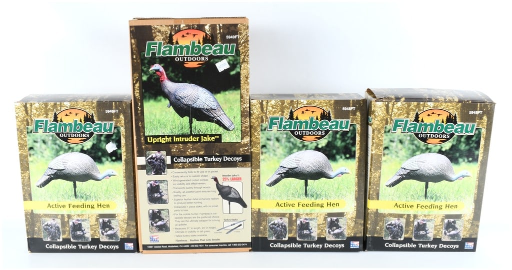 Flambeau Outdoors Collapsible Turkey Decoy Collection, Four Pieces, circa 1990s-2000s (1 of 5)