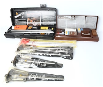 Hoppe's 9 and Outers Vintage Gun Cleaning Kit and New Old Stock Rod Collection, Mid-20th Century