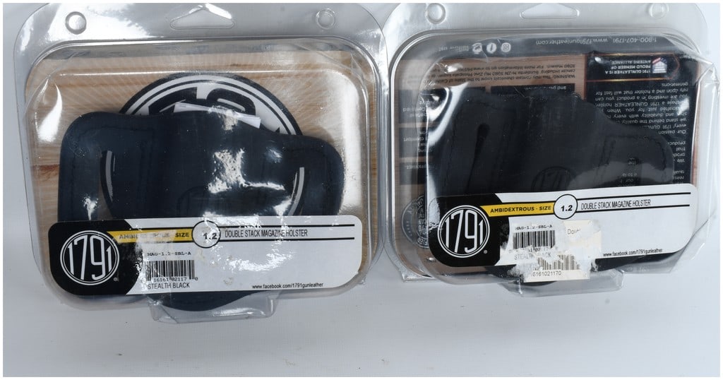 Two 1791 Gunleather Stealth Black Size 1.2 Double Stack Magazine Holsters (1 of 3)