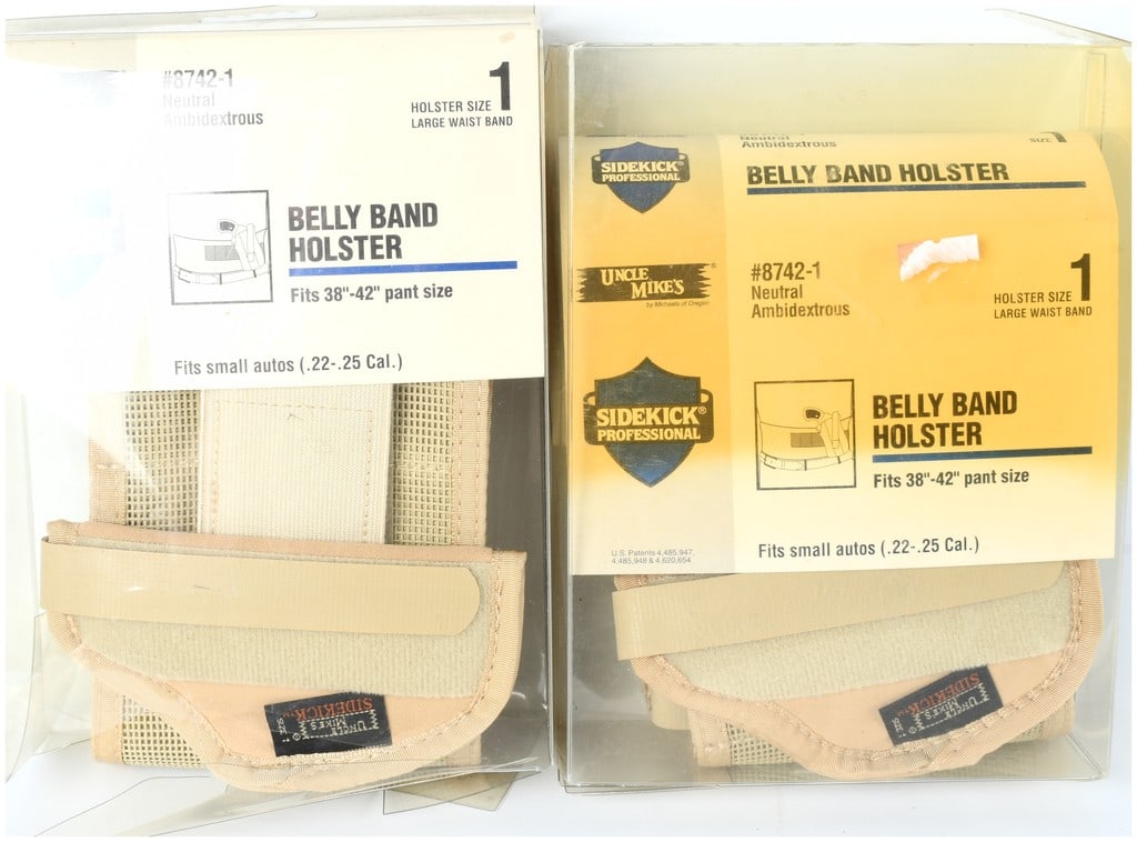Uncle Mike's Sidekick Professional Belly Band Holsters, Lot of Two, Size 1, 1980s-1990s (1 of 5)